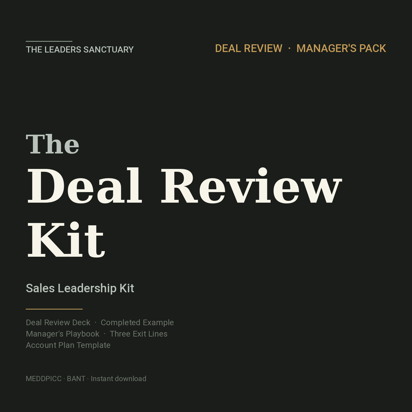 The Deal Review Kit — Sales Leadership Kit product cover