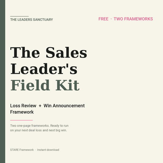 The Sales Leader's Field Kit — Loss Review + Win Announcement Framework product cover